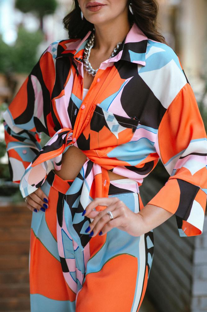 Orange%20Desenli%20Zra%20Model%20Saten%20Takım
