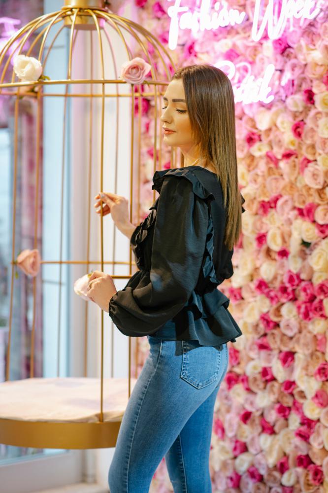 Fırfır%20Detaylı%20Tensel%20Kumaş%20Bluz