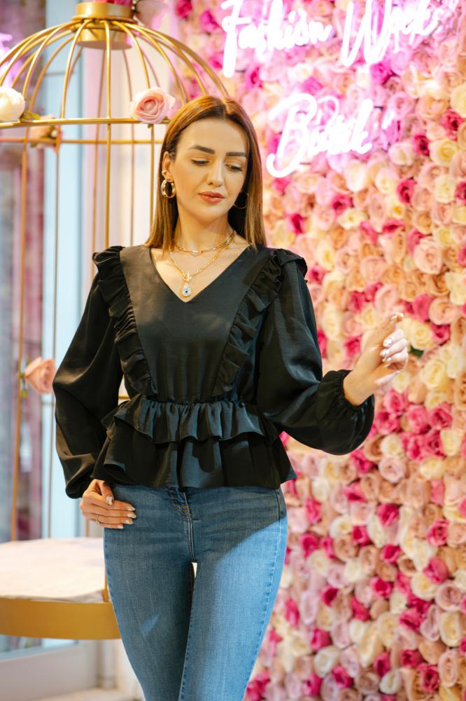 Fırfır%20Detaylı%20Tensel%20Kumaş%20Bluz