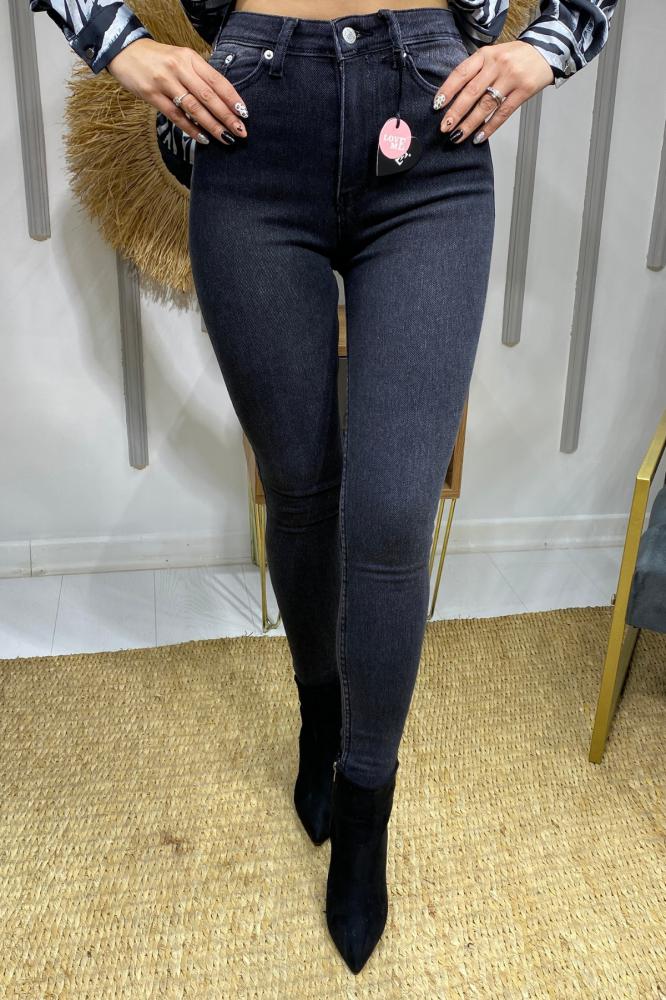 Love%20Me%20Gri%20Yüksek%20Bel%20Skinny%20Jean