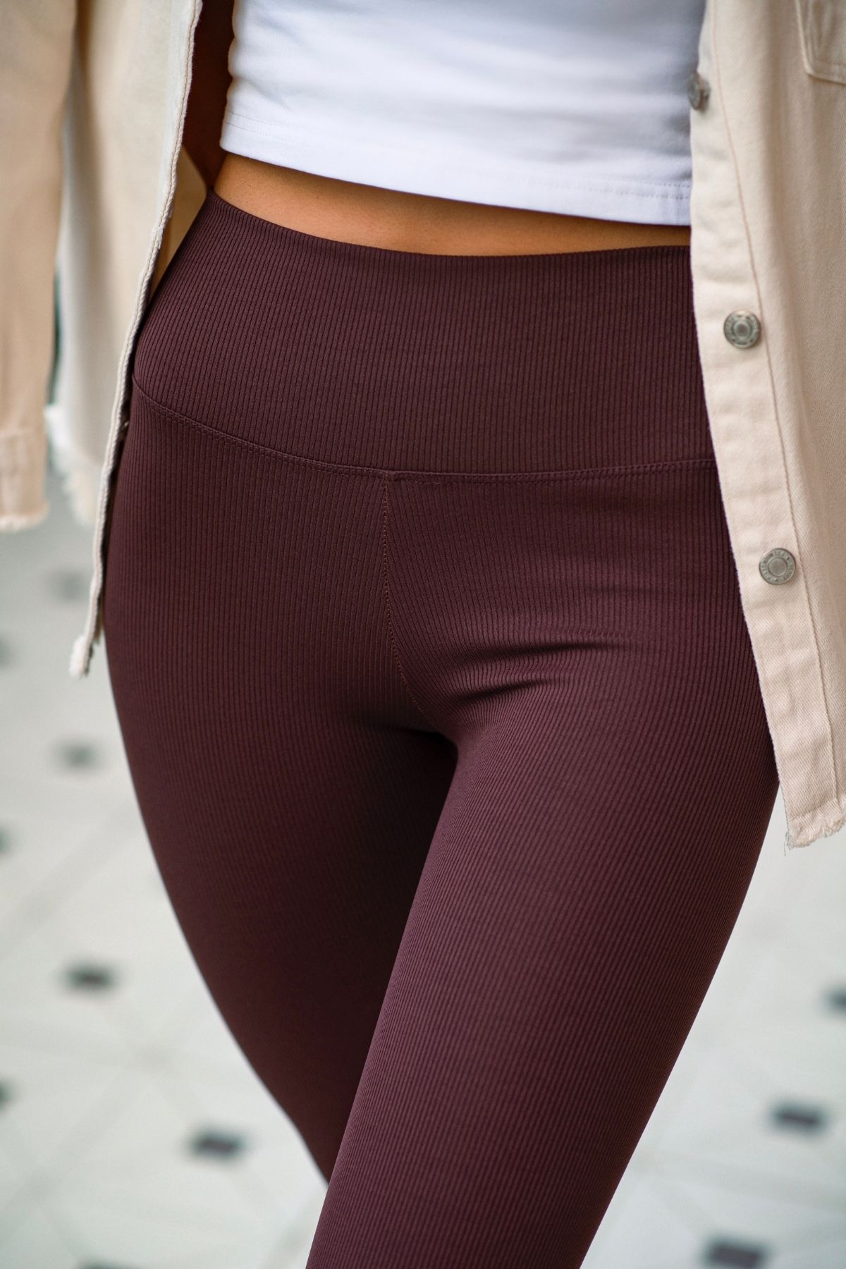 Yüksek%20Bel%20Fitilli%20Kahverengi%20Tayt