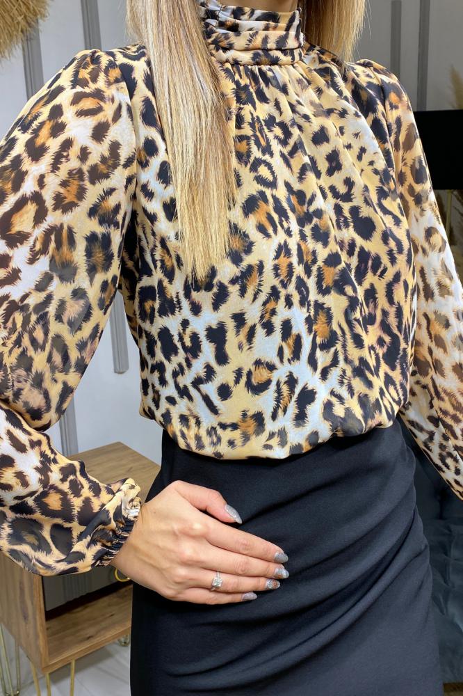 Kahve%20Leoparlı%20Veroni%20Elbise