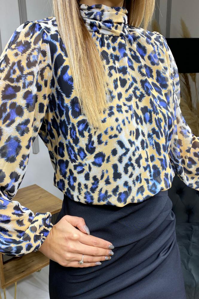 Mavi%20Leoparlı%20Veroni%20Elbise