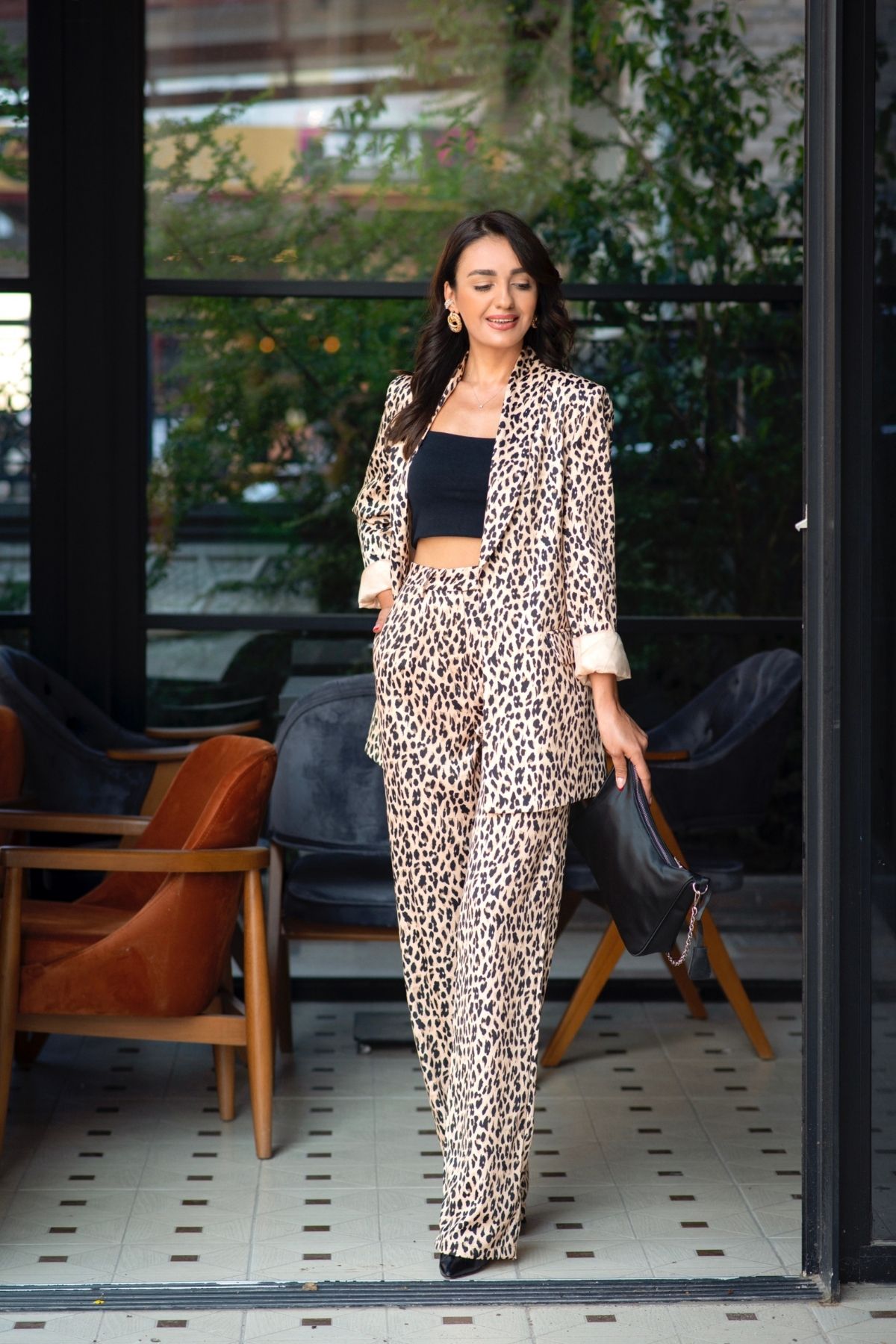 Leopar%20Astarlı%20Şal%20Yaka%20Tok%20Saten%20Ceket