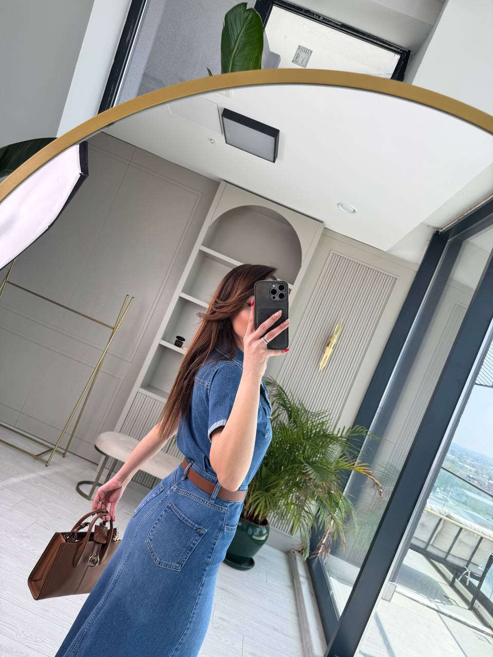 Zara%20Model%20Kısa%20Kollu%20Lüks%20Kalite%20Jean%20Elbise(Kemersizdir)