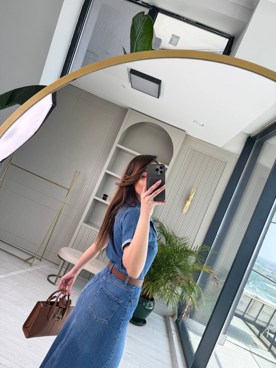Zara%20Model%20Kısa%20Kollu%20Lüks%20Kalite%20Jean%20Elbise(Kemersizdir)