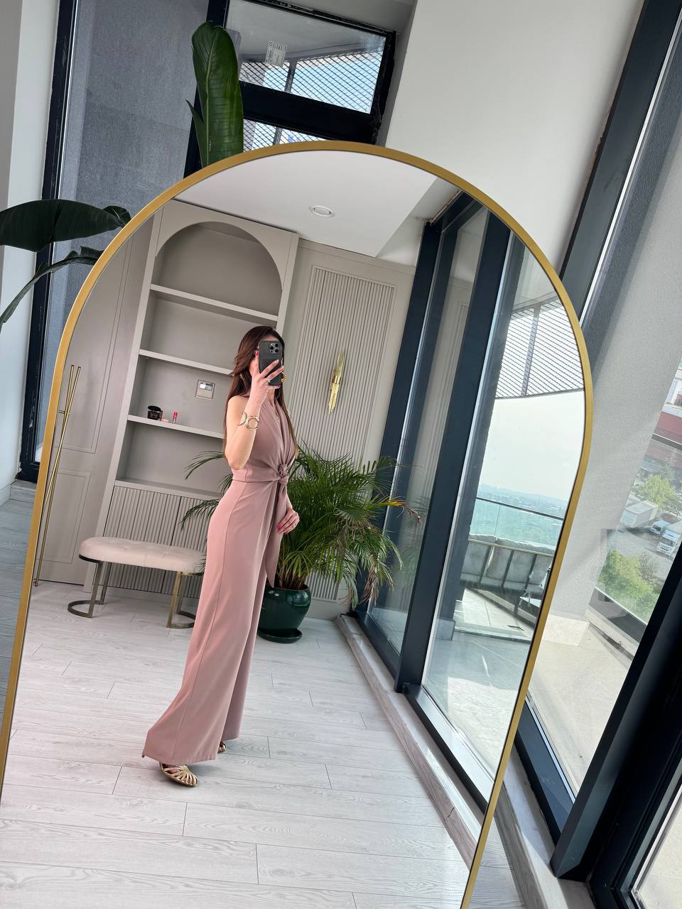 Tasarım%20Camel-Bej%20Zara%20Krep%20Kumaş%20Bağlamalı%20Tulum