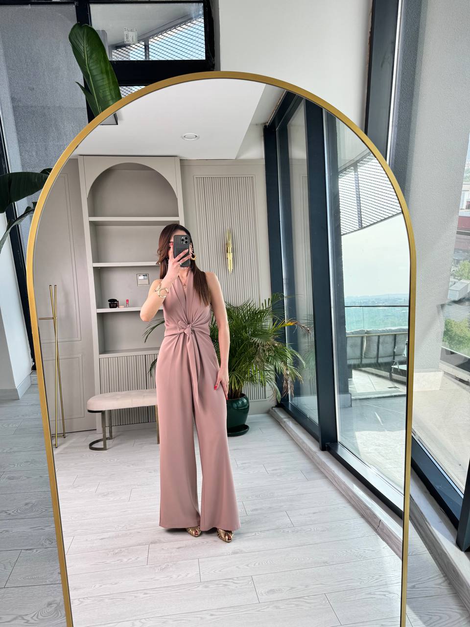 Tasarım%20Camel-Bej%20Zara%20Krep%20Kumaş%20Bağlamalı%20Tulum