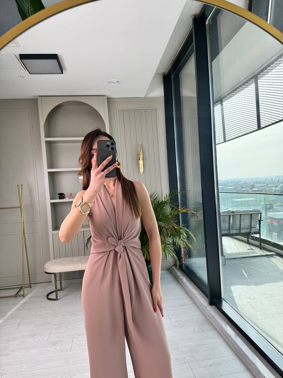 Tasarım%20Camel-Bej%20Zara%20Krep%20Kumaş%20Bağlamalı%20Tulum