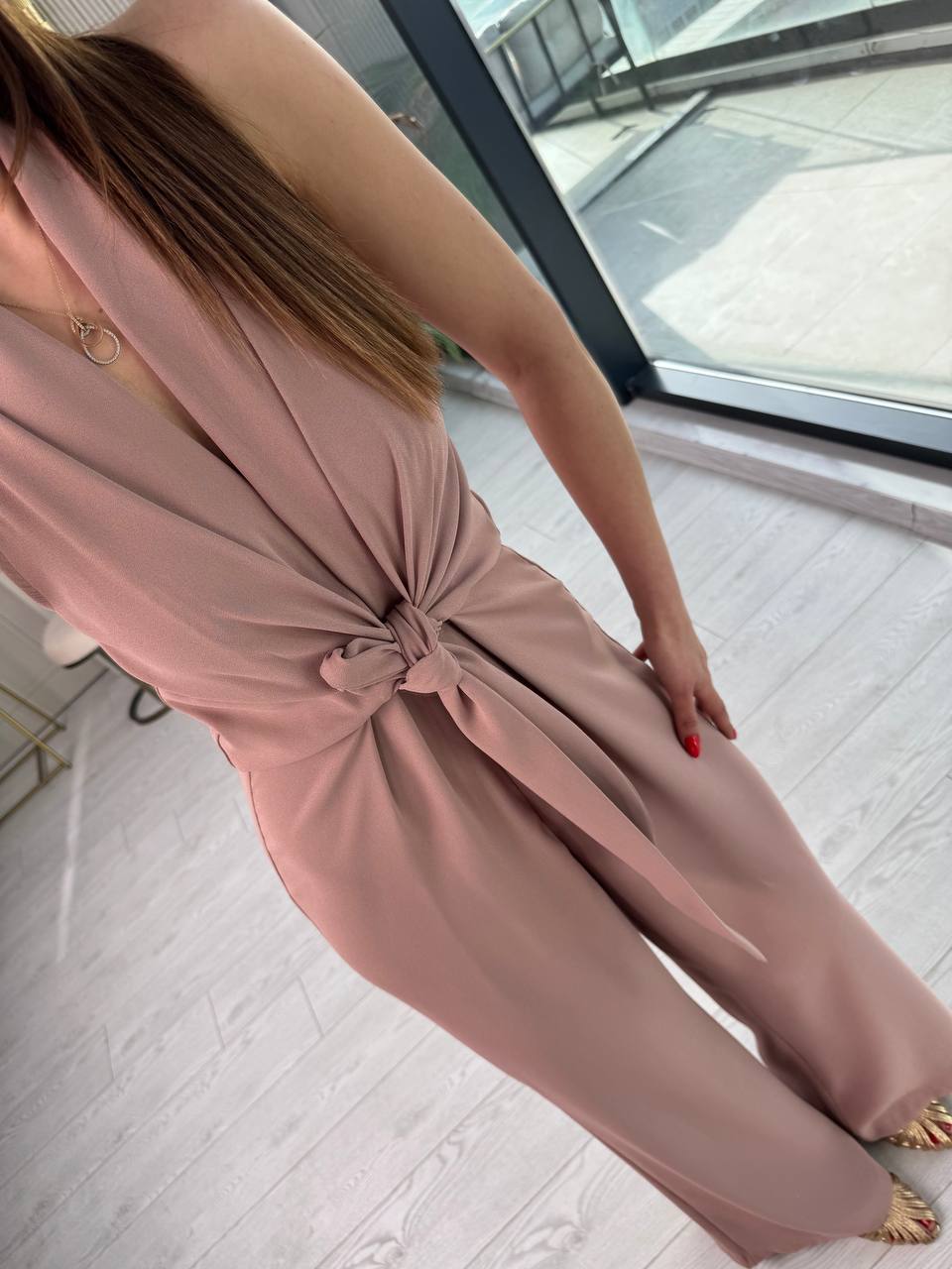 Tasarım%20Camel-Bej%20Zara%20Krep%20Kumaş%20Bağlamalı%20Tulum