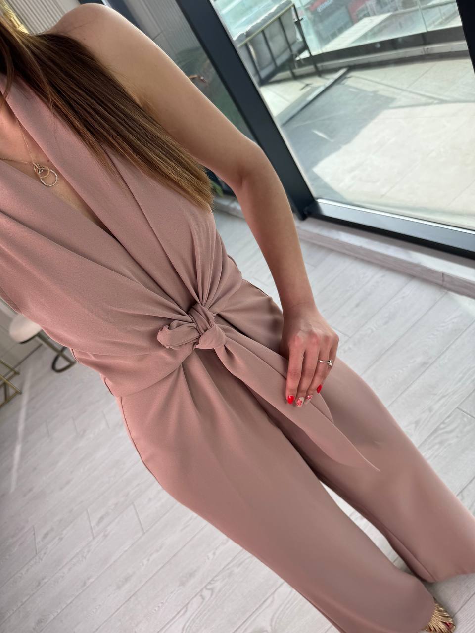 Tasarım%20Camel-Bej%20Zara%20Krep%20Kumaş%20Bağlamalı%20Tulum