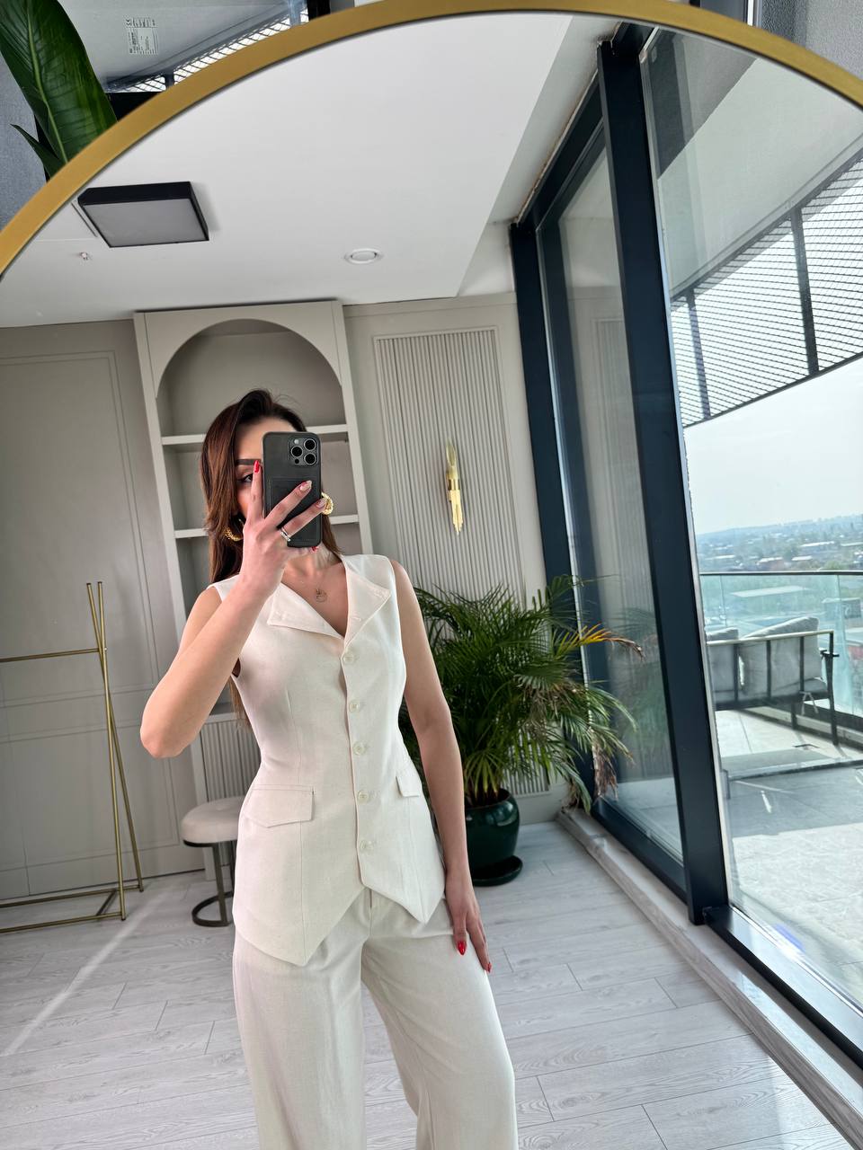 Natural%20Bej%20Astarlı%20Arkası%20Kemerli%20Premium%20Keten%20Yelek
