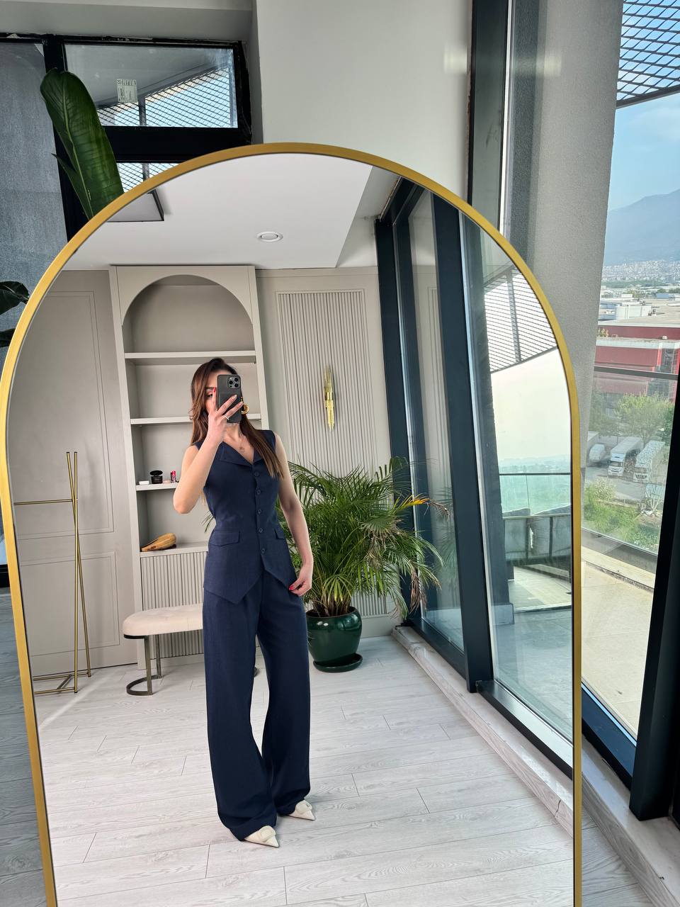Lacivert%20Astarlı%20Arkası%20Kemerli%20Premium%20Keten%20Yelek