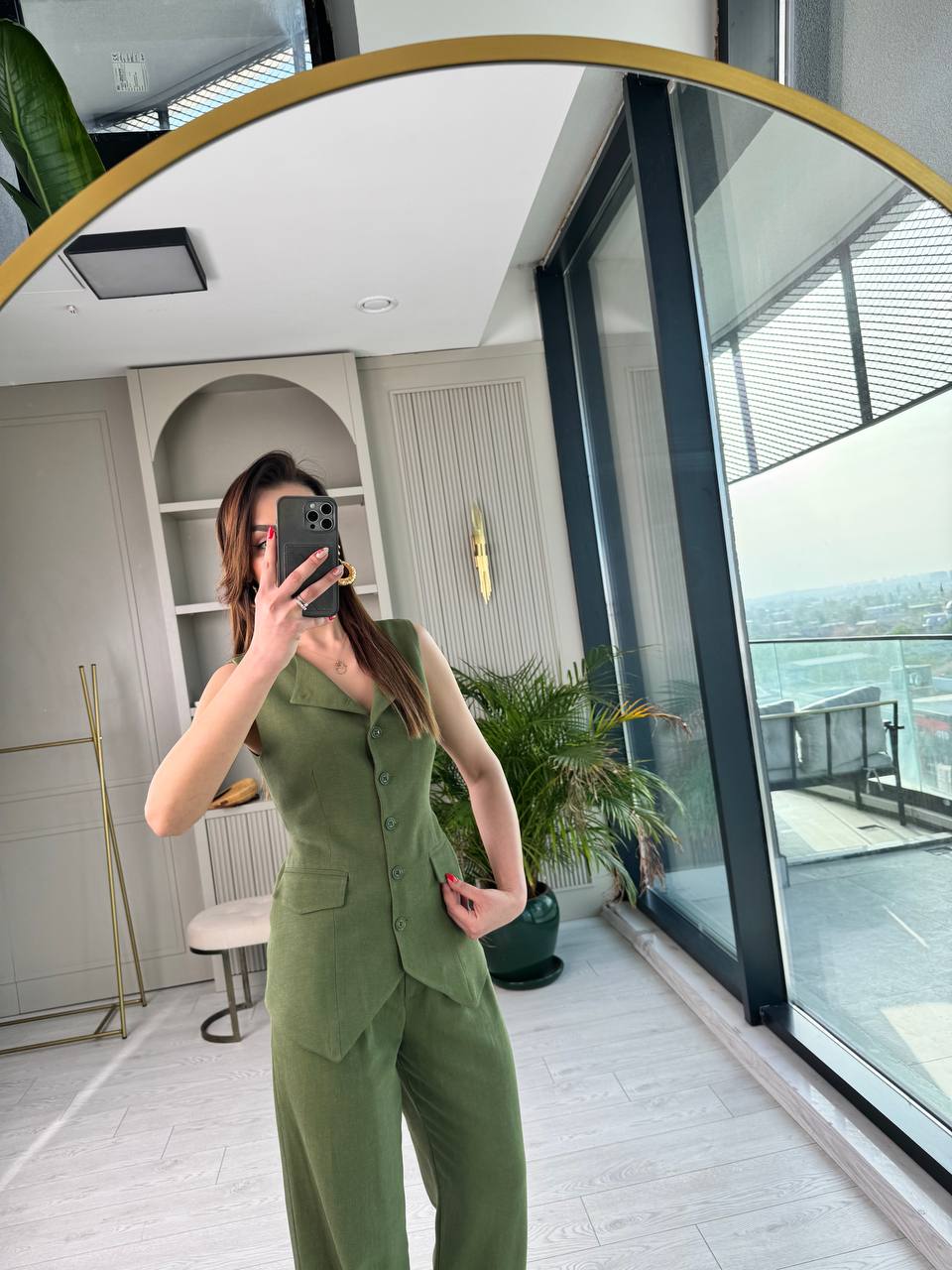Yeşil%20Astarlı%20Arkası%20Kemerli%20Premium%20Keten%20Yelek