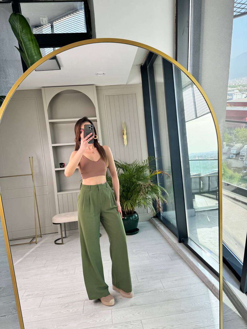 Yeşil%20Premium%20Keten%20Pantolon