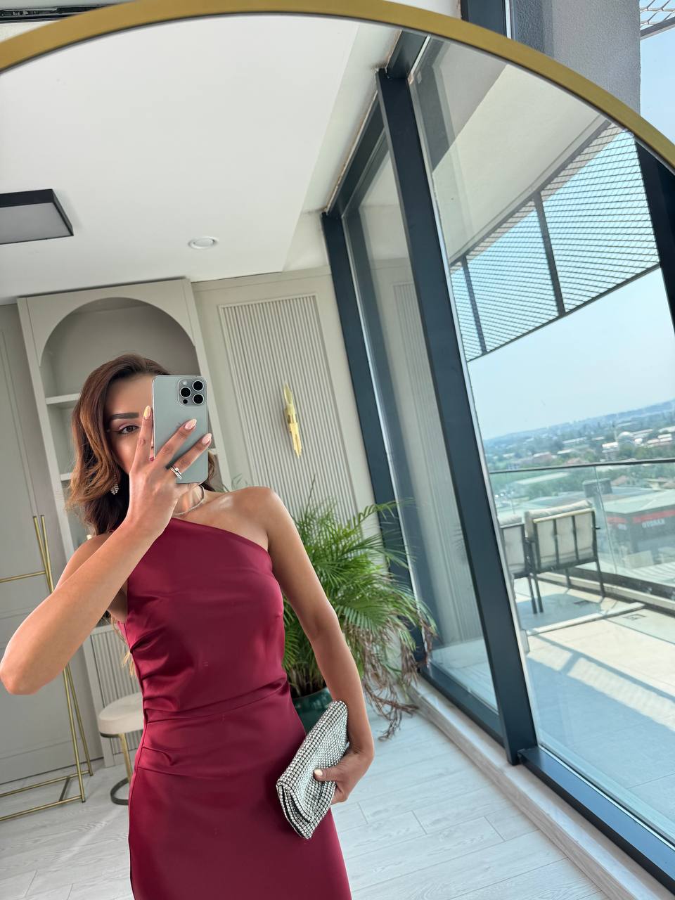 Bordo%20Tok%20Saten%20Balık%20Form%20Elbise