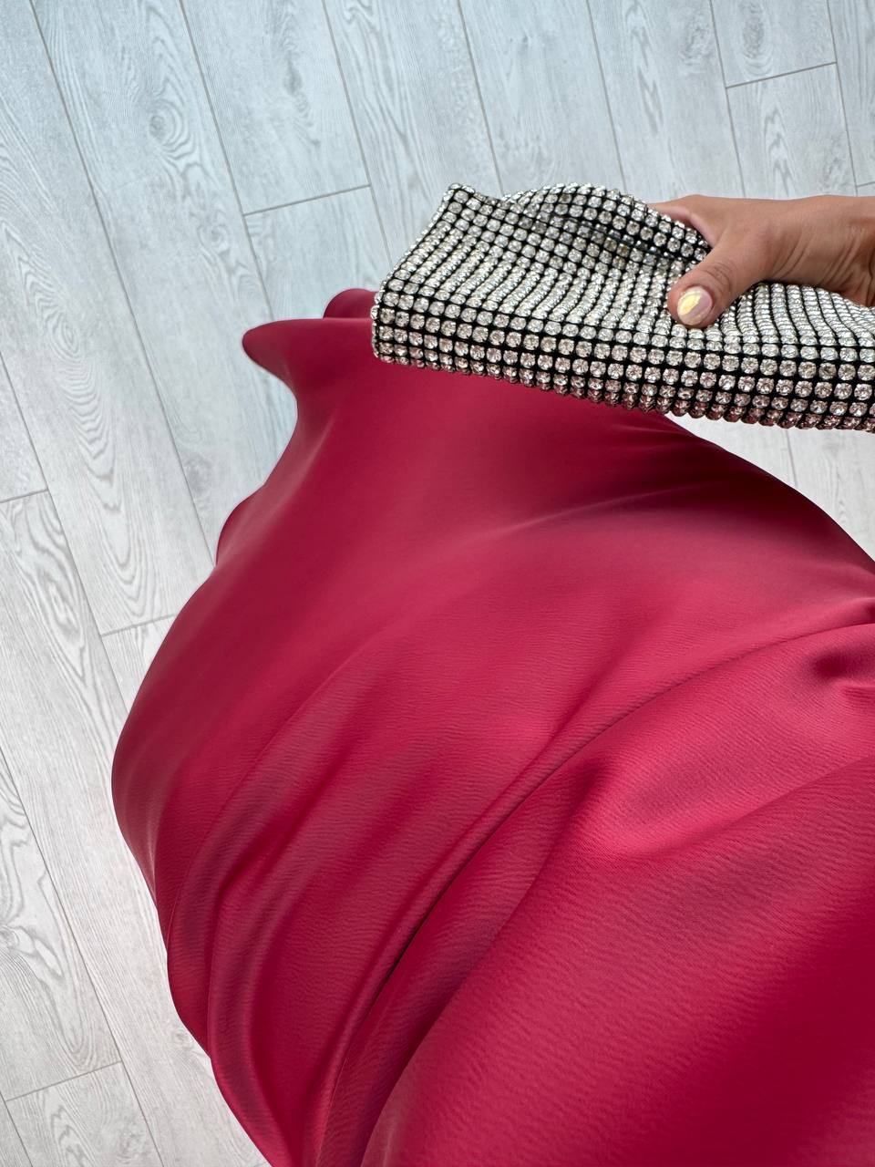 Bordo%20Tok%20Saten%20Balık%20Form%20Elbise