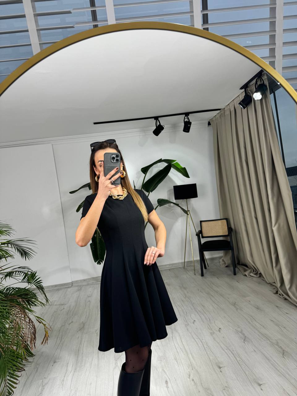 Siyah%20Zara%20Model%20Krep%20Kumaş%20Elbise