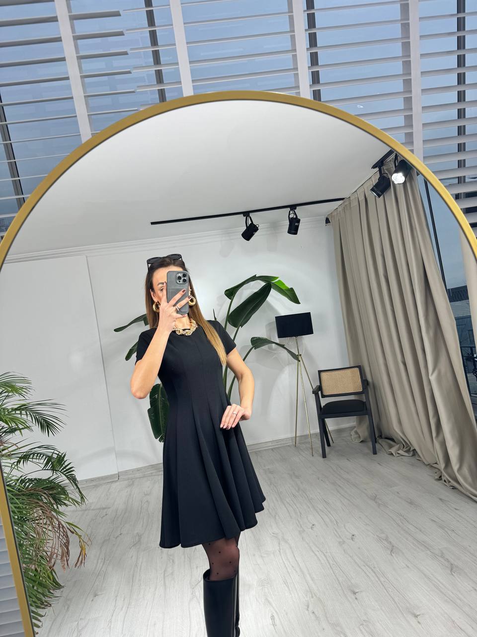 Siyah%20Zara%20Model%20Krep%20Kumaş%20Elbise