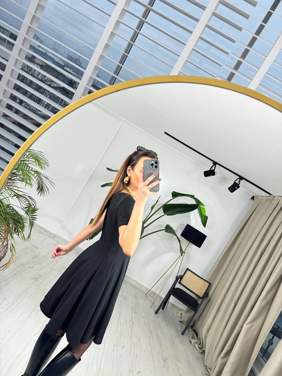 Siyah%20Zara%20Model%20Krep%20Kumaş%20Elbise