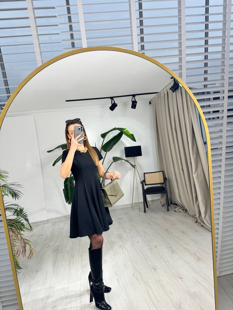 Siyah%20Zara%20Model%20Krep%20Kumaş%20Elbise