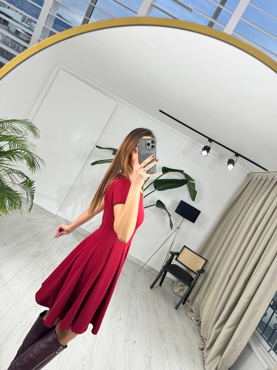 Bordo%20Zara%20Model%20Krep%20Kumaş%20Elbise