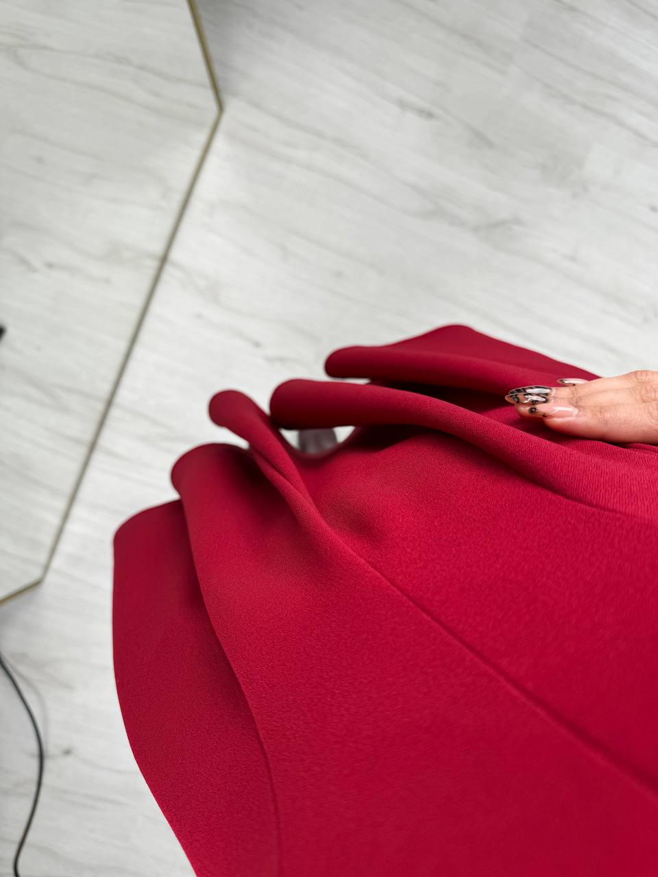 Bordo%20Zara%20Model%20Krep%20Kumaş%20Elbise