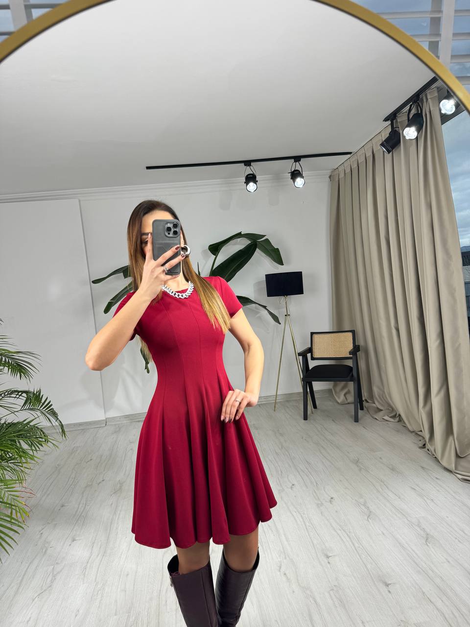 Bordo%20Zara%20Model%20Krep%20Kumaş%20Elbise