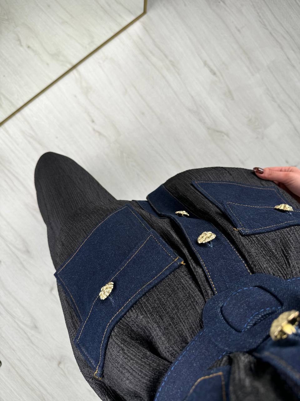 Siyah%20Tasarım%20Jean%20Detay%20Kemerli%20Pantolon%20Ceket%20Takım