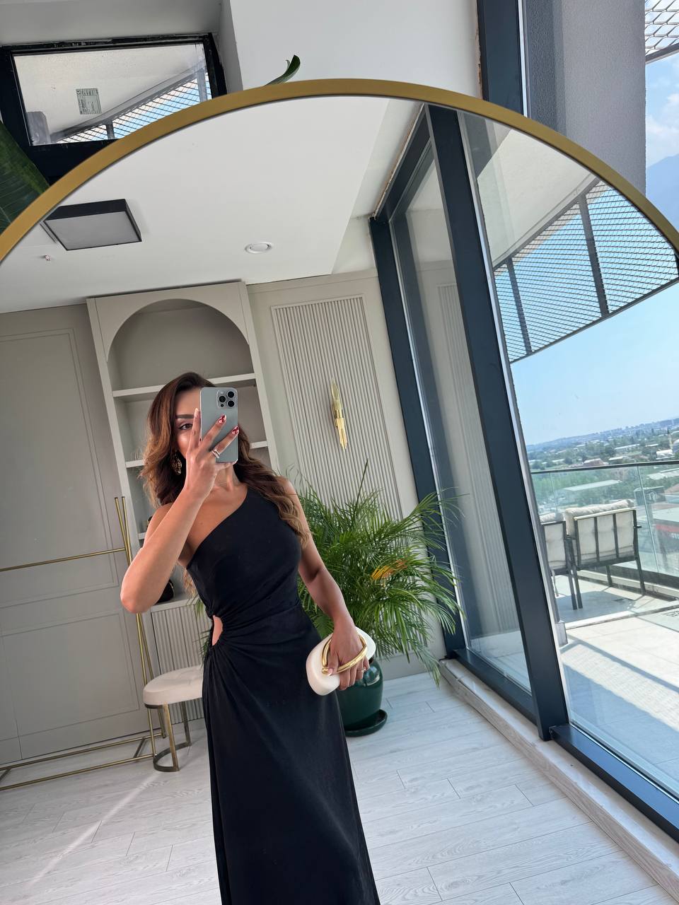 Tasarım%20Siyah%20Jakarlı%20Saten%20Bel%20Detay%20Elbise