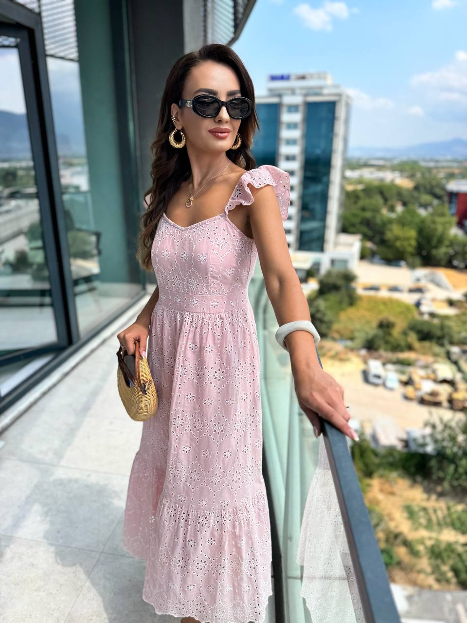 Pudra%20astarlı%20%100%20pamuklu%20Fisto%20elbise
