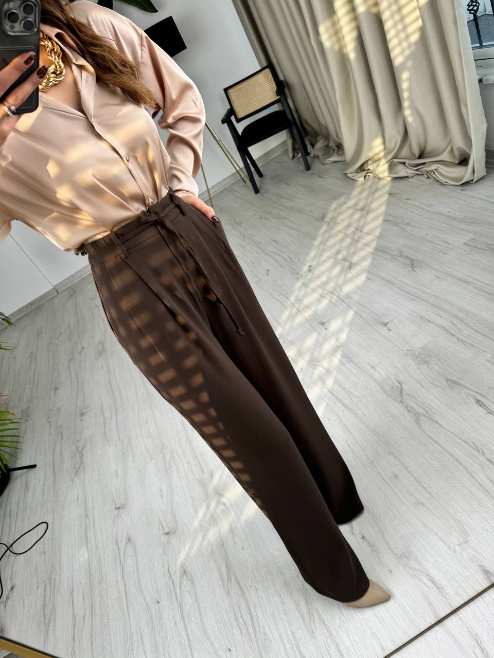 Acı%20Kahve%20Premium%20İthal%20Krep%20Kumaş%20Beli%20Lastikli%20Palazzo%20Pantolon