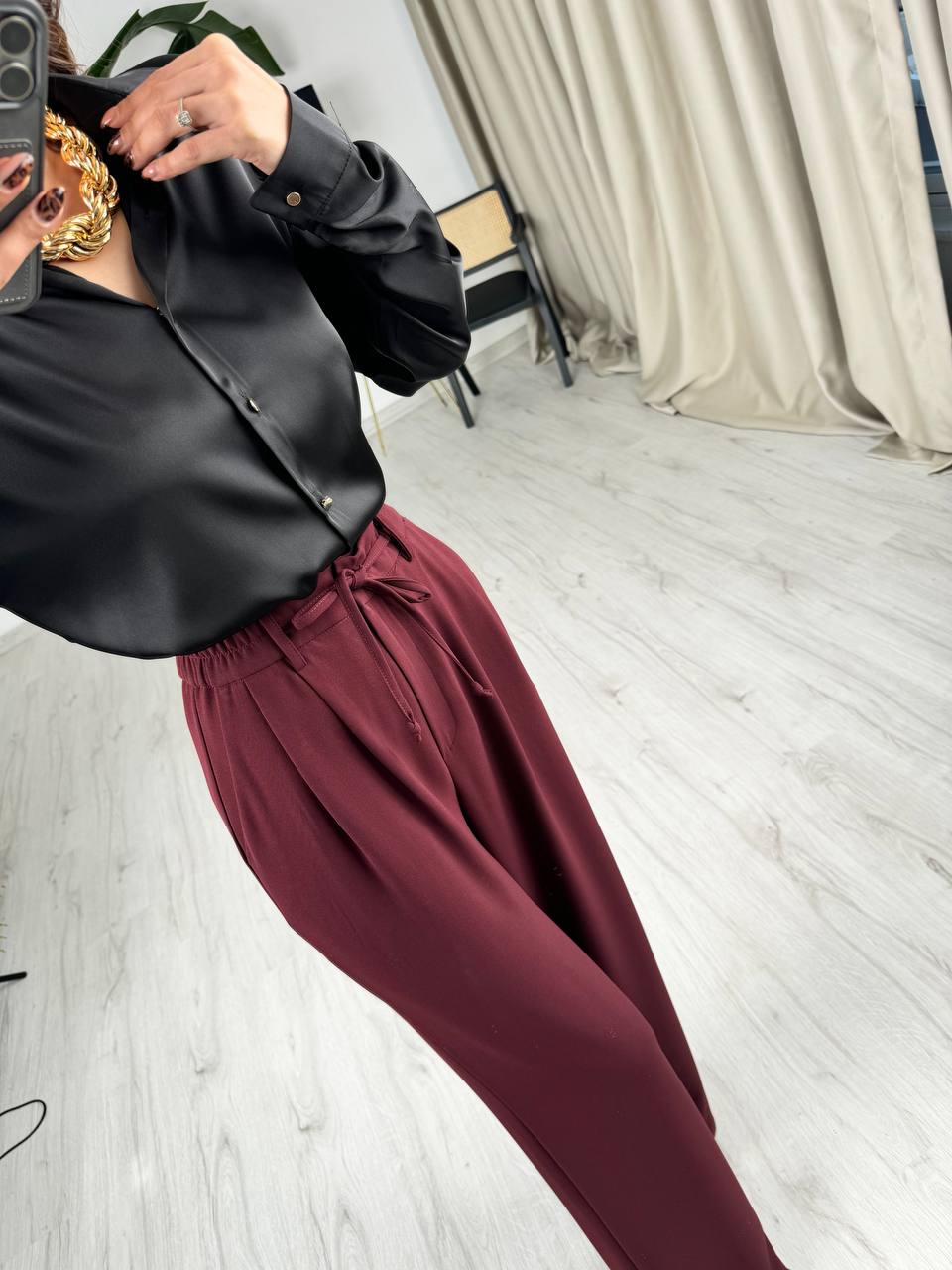 Bordo%20Premium%20İthal%20Krep%20Kumaş%20Beli%20Lastikli%20Palazzo%20Pantolon