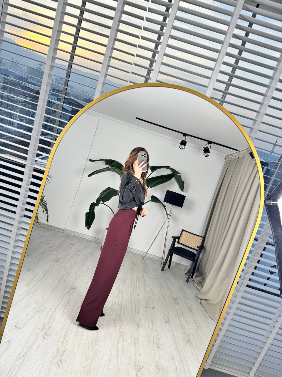 Bordo%20Premium%20İthal%20Krep%20Kumaş%20Beli%20Lastikli%20Palazzo%20Pantolon