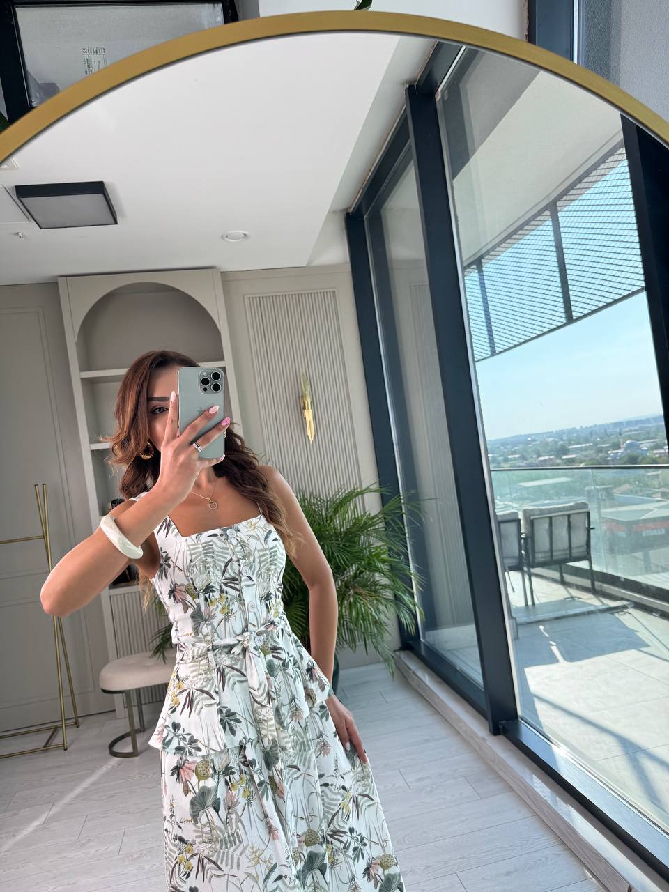 Çiçek%20Desenli%20(etek%20bluz)Lüks%20Kalite%20Keten%20Takım