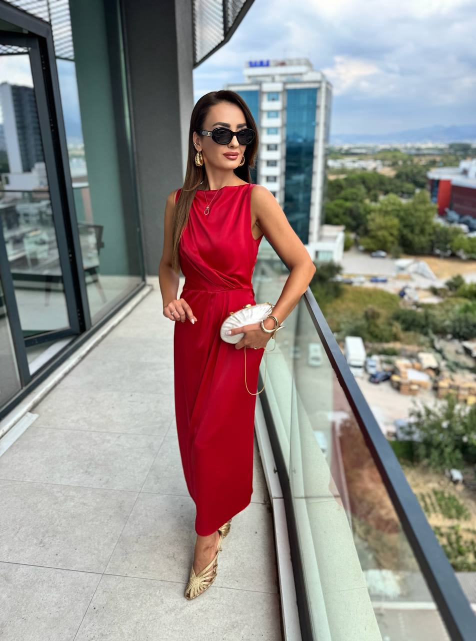 Kırmızı%20İthal%20Tok%20Saten%20Zara%20Model%20Elbise