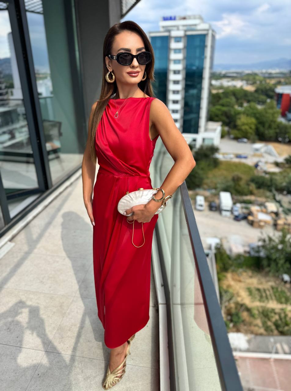 Kırmızı%20İthal%20Tok%20Saten%20Zara%20Model%20Elbise