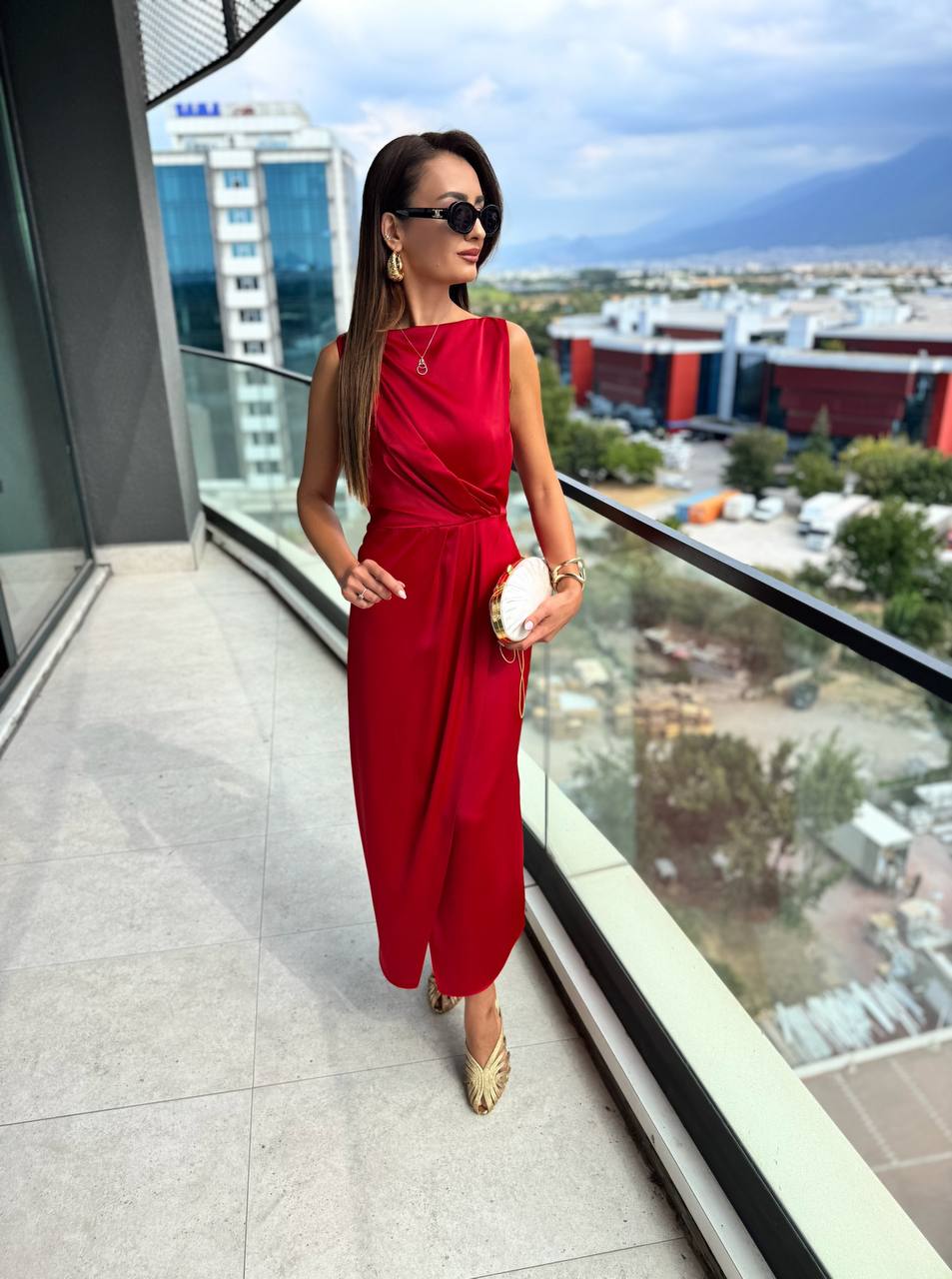 Kırmızı%20İthal%20Tok%20Saten%20Zara%20Model%20Elbise