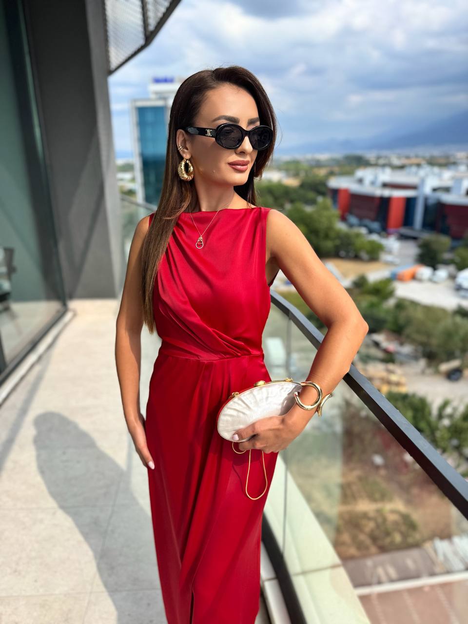 Kırmızı%20İthal%20Tok%20Saten%20Zara%20Model%20Elbise