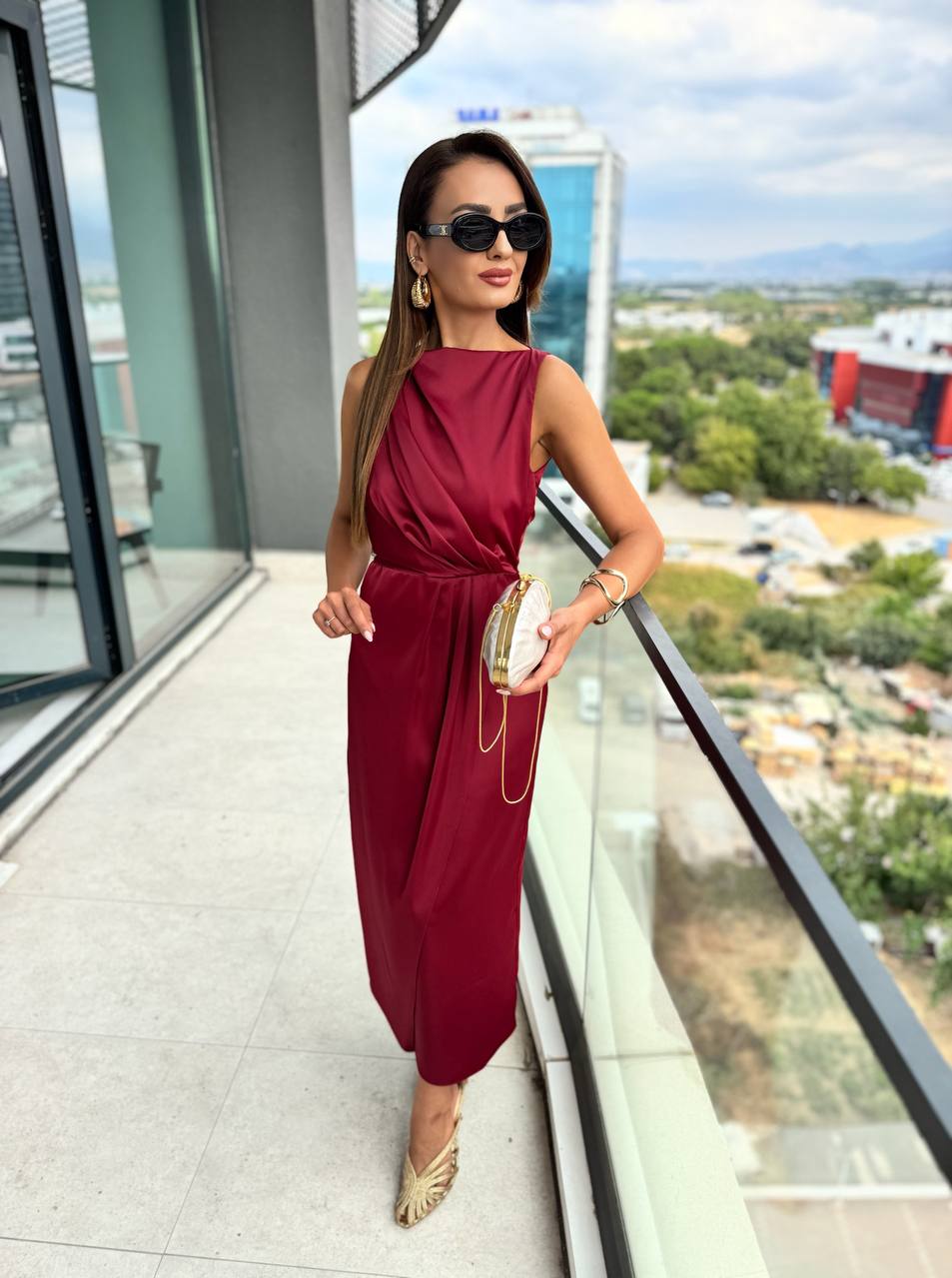 Bordo%20İthal%20Tok%20Saten%20Zara%20Model%20Elbise