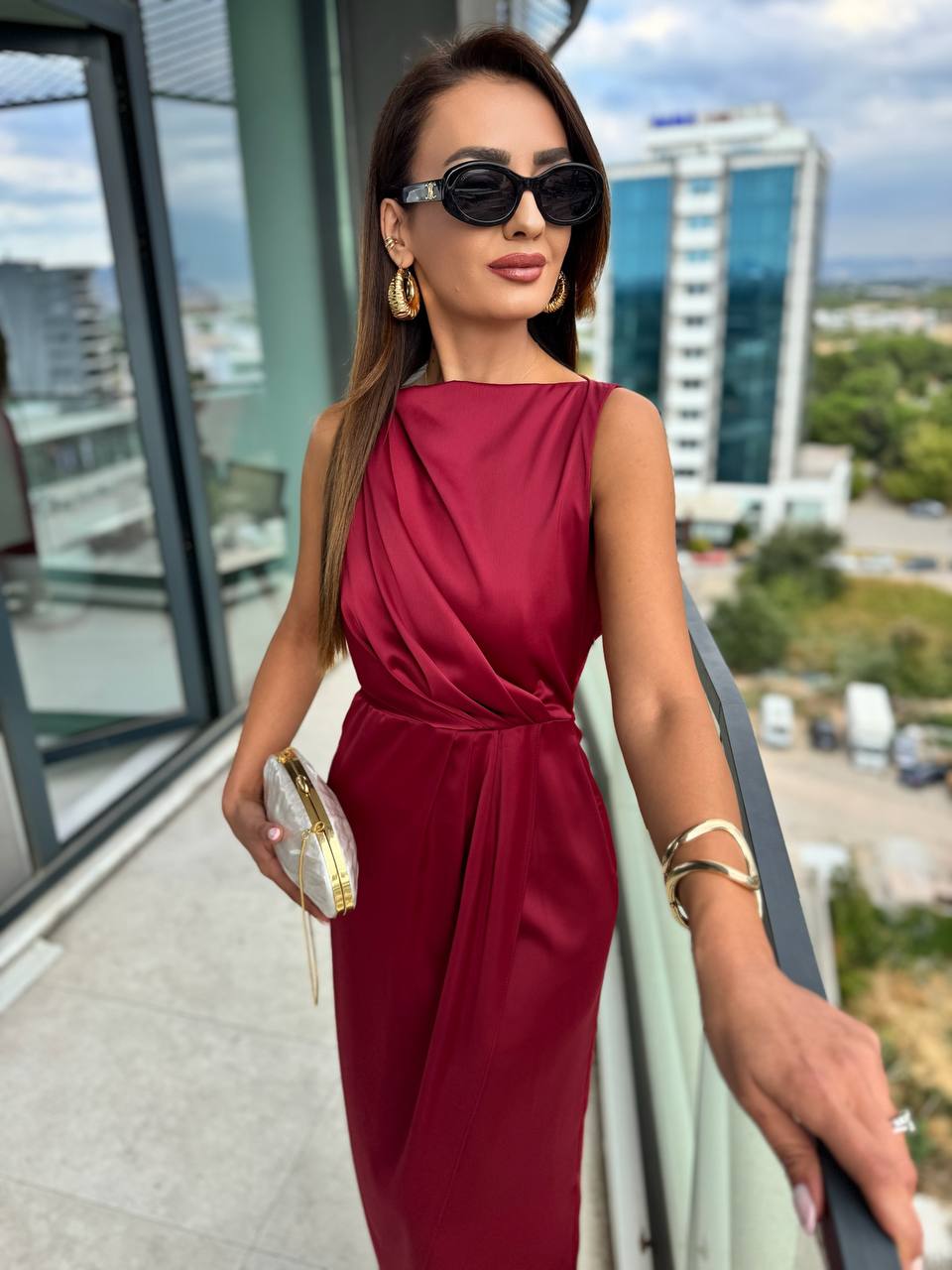 Bordo%20İthal%20Tok%20Saten%20Zara%20Model%20Elbise