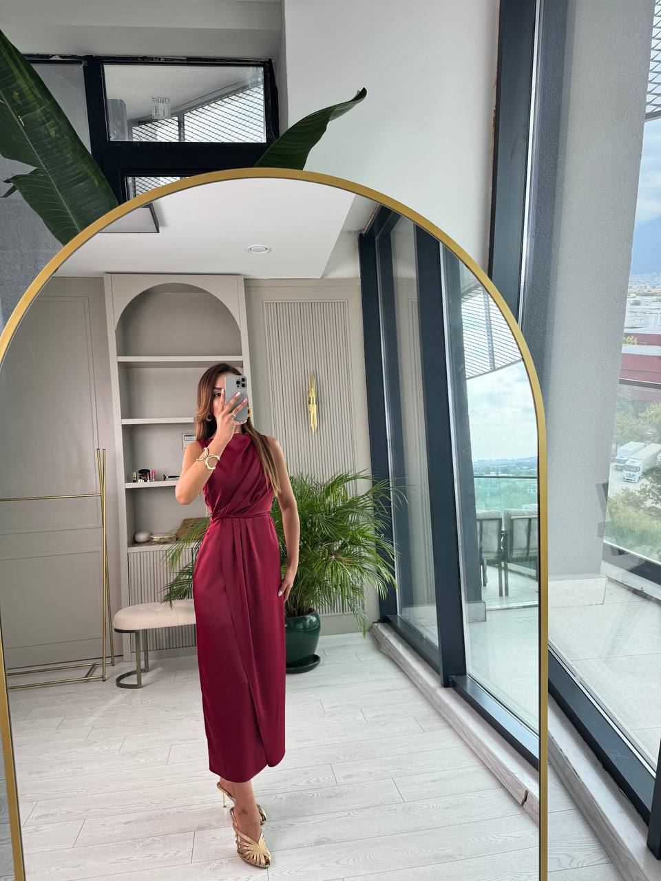 Bordo%20İthal%20Tok%20Saten%20Zara%20Model%20Elbise