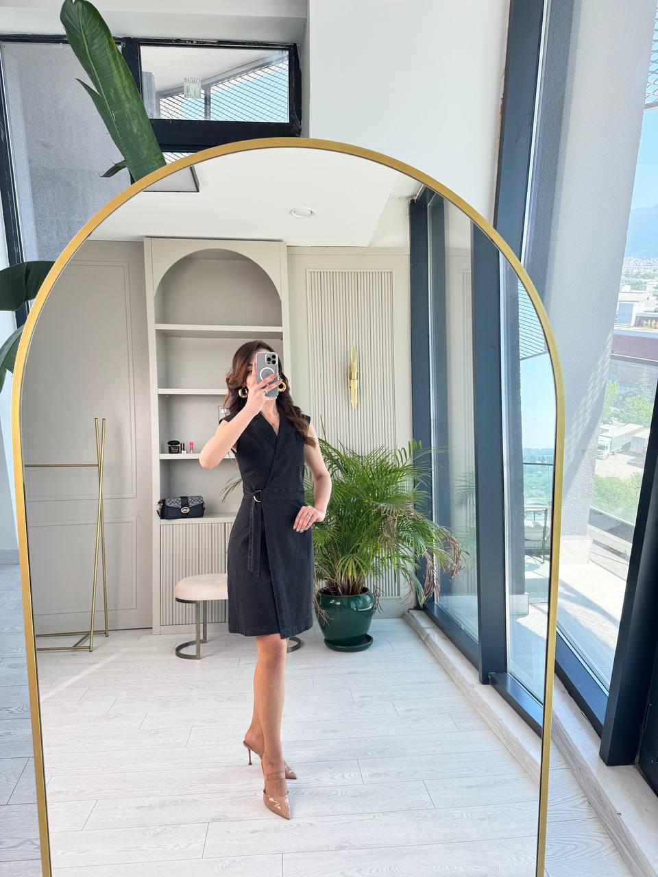 Tasarım%20Siyah%20Anvelop%20Likralı%20Jean%20Kumaş%20Elbise