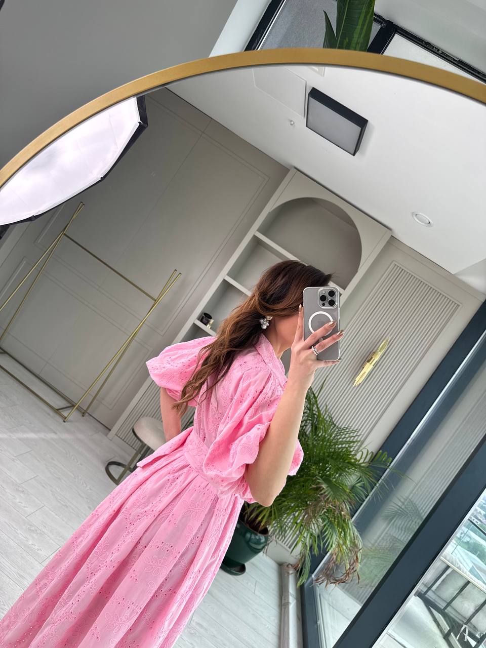 Pembe%20Kemerli%20%100%20Pamuk%20Astarlı%20Premium%20Seri%20Elbise