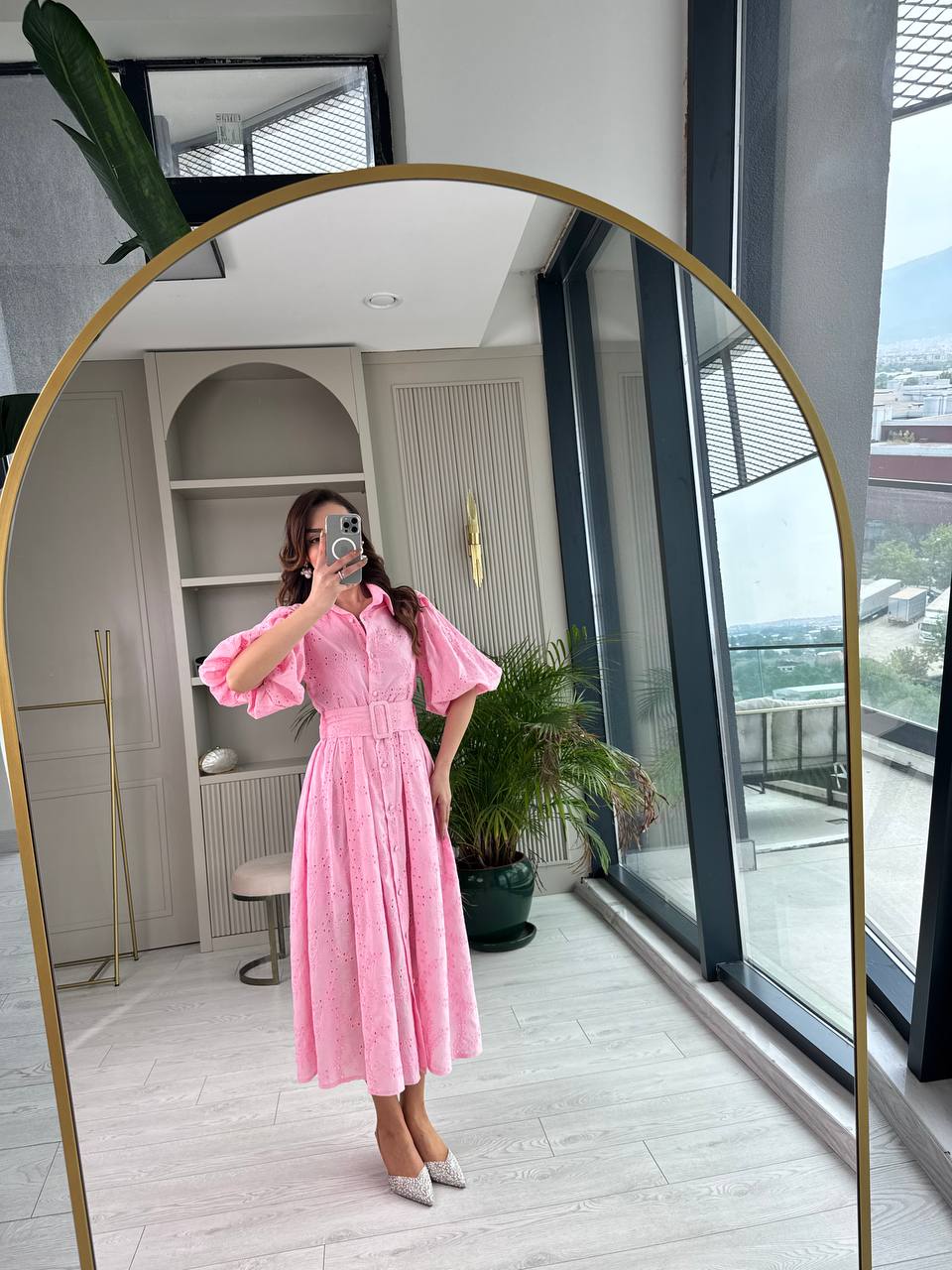 Pembe%20Kemerli%20%100%20Pamuk%20Astarlı%20Premium%20Seri%20Elbise