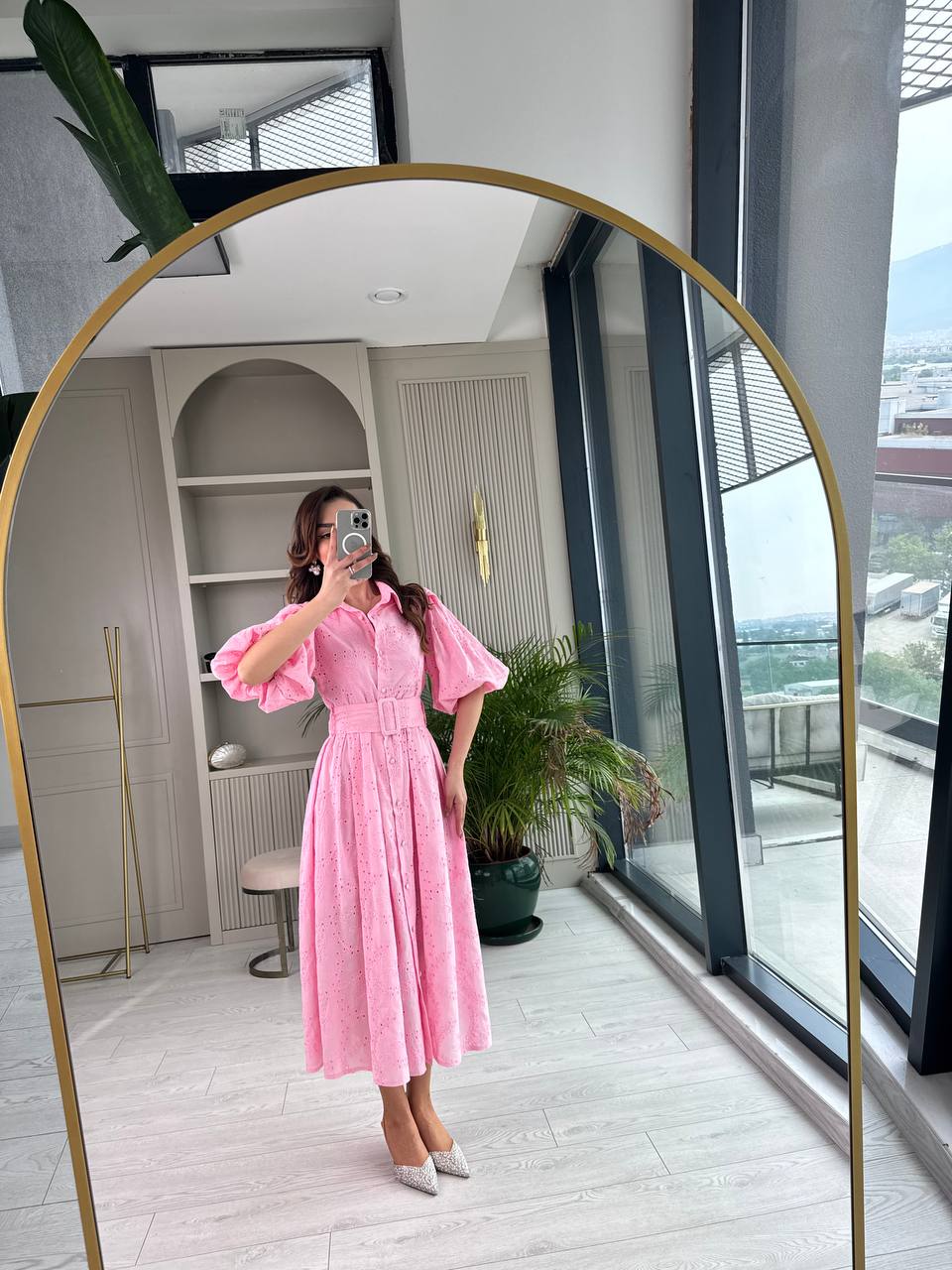 Pembe%20Kemerli%20%100%20Pamuk%20Astarlı%20Premium%20Seri%20Elbise
