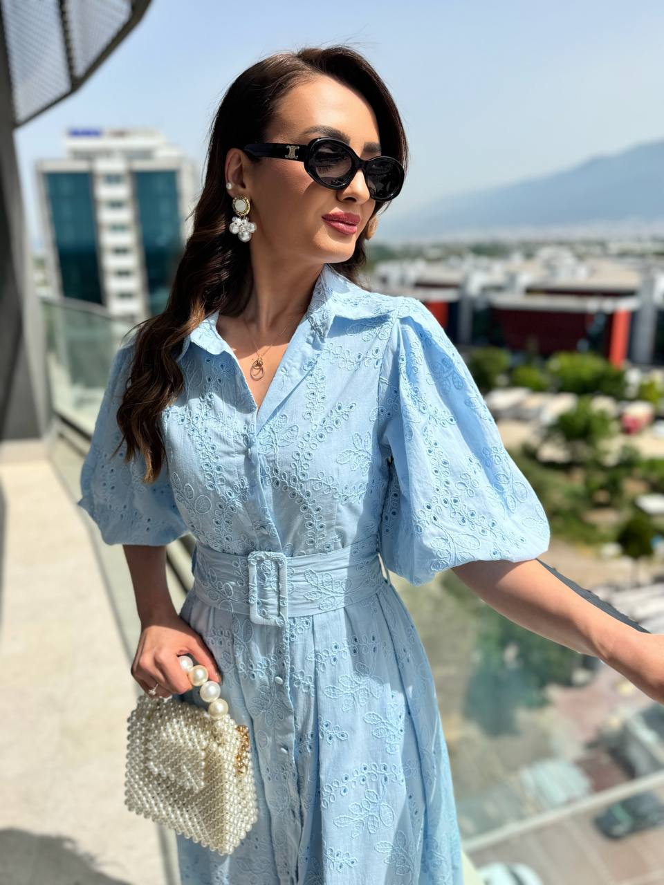 Mavi%20Kemerli%20%100%20Pamuk%20Astarlı%20Premium%20Seri%20Elbise