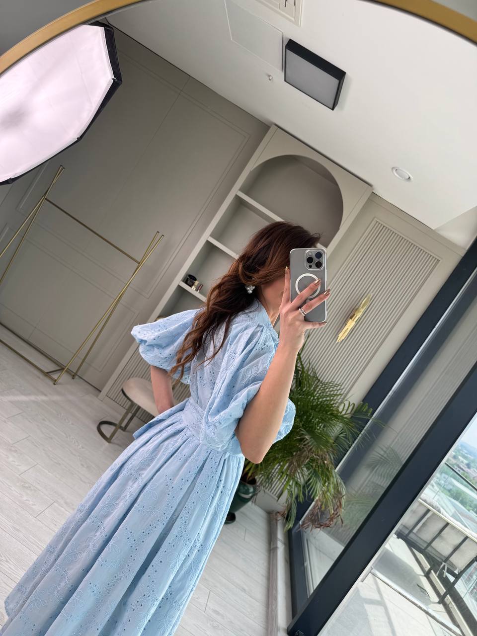 Mavi%20Kemerli%20%100%20Pamuk%20Astarlı%20Premium%20Seri%20Elbise
