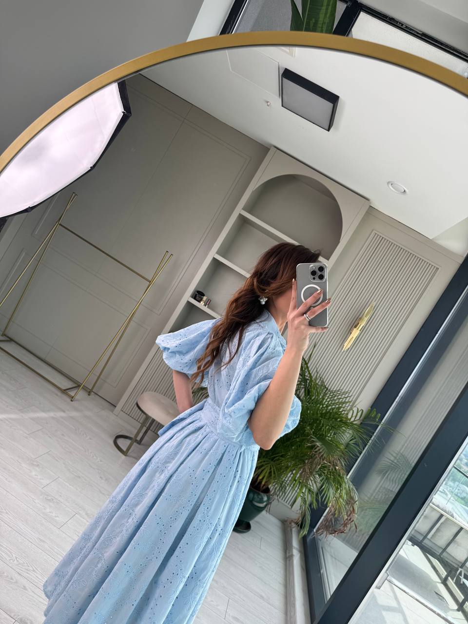 Mavi%20Kemerli%20%100%20Pamuk%20Astarlı%20Premium%20Seri%20Elbise