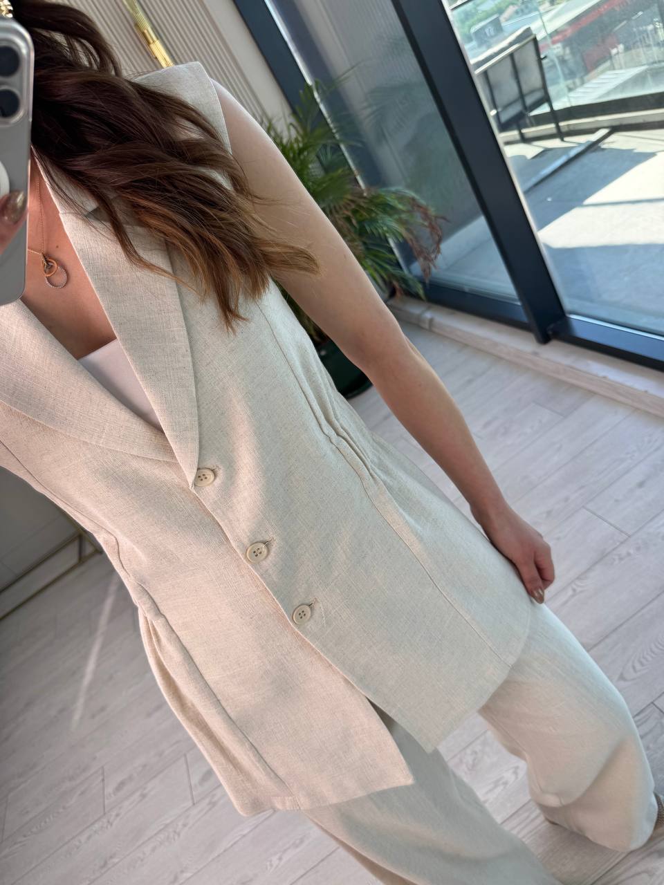 Natural%20Taş%20Rengi%20%100%20Pamuk%20Premium%20Keten%20Takım%20(yelek/pantolon)